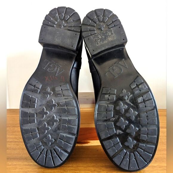 AGL Studded Boots 5 Moto Rock Rebel Punk Grunge Whimsigoth Dark Academia Boho - Picture 5 of 12